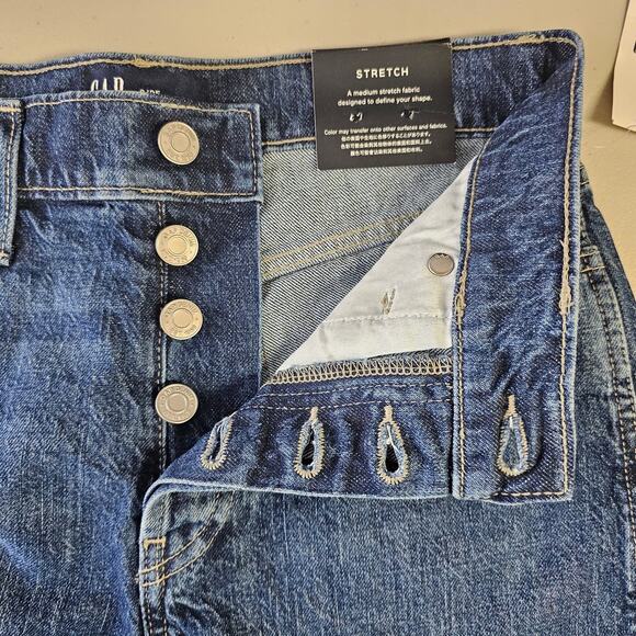 GAP Women's Cheeky Cut Off Denim Shorts Sz 25 High Rise Boho Stretch Cotton Blue - Picture 4 of 10
